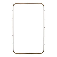 Mirror Home Leather Wrapped Antique Bronze Mirror features a thin frame with rounded corners against a plain background.