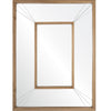 hand carved oak wall mirror brass inlay rectangle