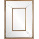 hand carved oak wall mirror brass inlay rectangle