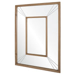 hand carved oak wall mirror brass inlay rectangle