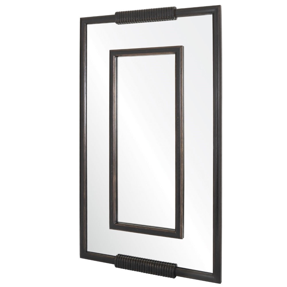 hand carved walnut mirror espresso