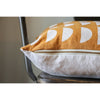 square pillow mustard linen white half circles 20"