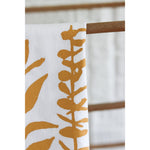 white flour sack tea towel yellow mustard eucalyptus