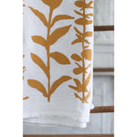 white flour sack tea towel yellow mustard eucalyptus