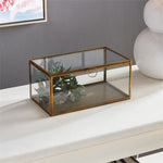 rectangular display box glass antique brass loop closure