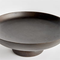 mango wood washed black finish round footed bowl