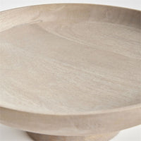 mango wood graywash finish round footed bowl