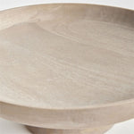 mango wood graywash finish round footed bowl