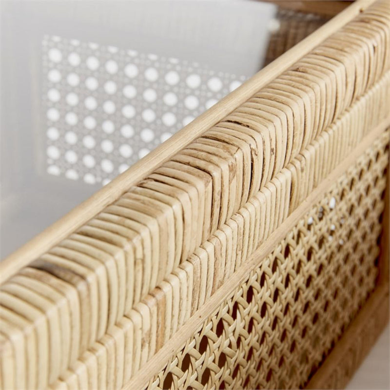 display boxes set of 2 wrapped rattan glass top natural 