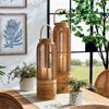 rattan lantern natural LED candle holder