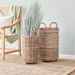 natural woven marlar baskets handle plastic liner