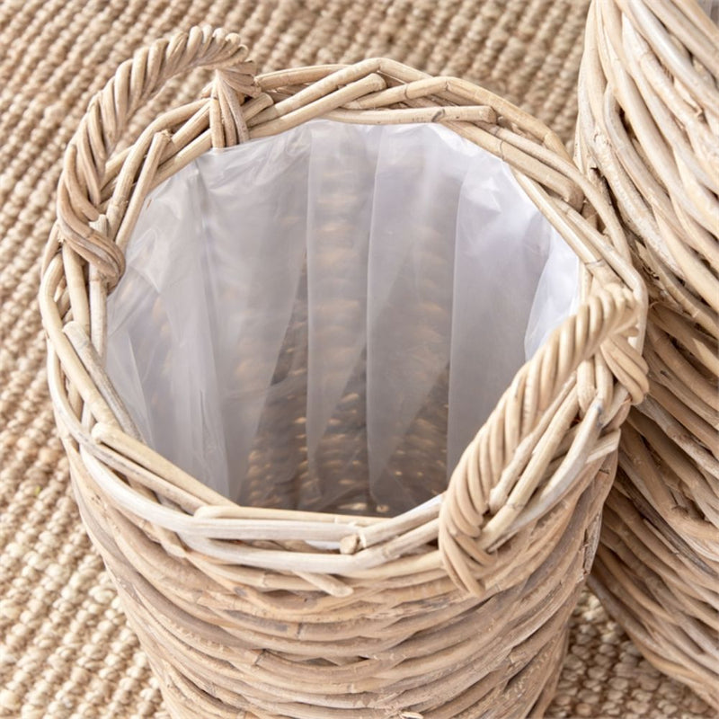 natural woven marlar baskets handle plastic liner