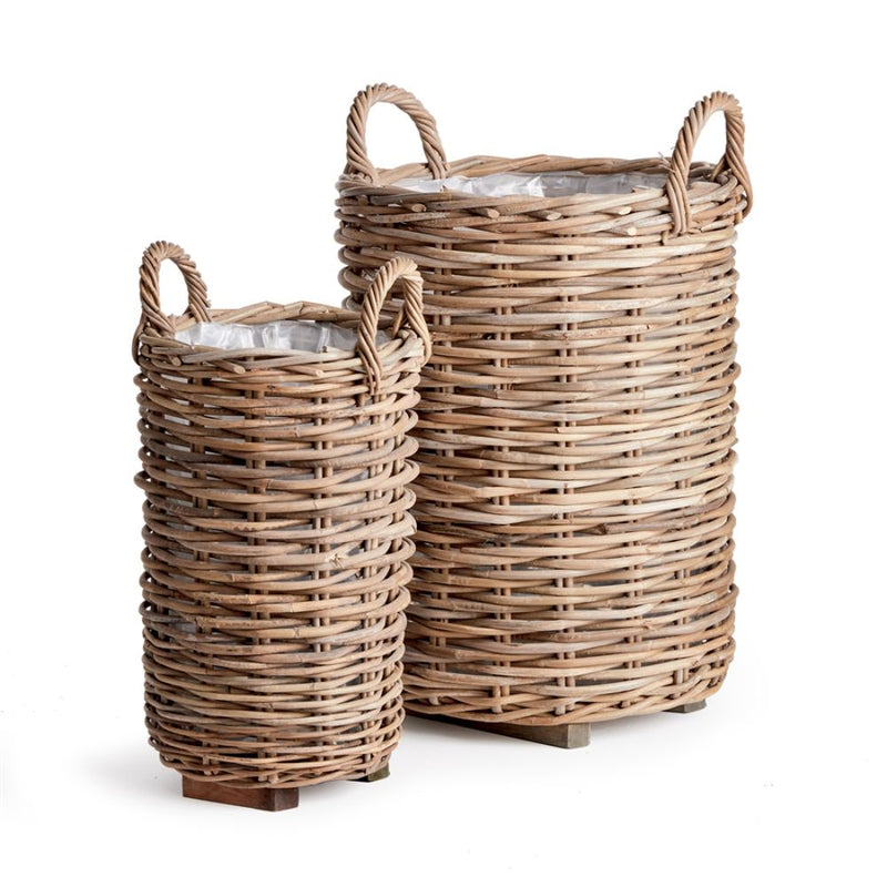 natural woven marlar baskets handle plastic liner