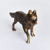 cast aluminum antique brass fox sculpture