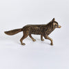 cast aluminum antique brass fox sculpture