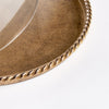 glass top antique gold base round tray cloche
