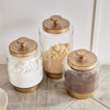 canister set hammered glass metal lid knob handle