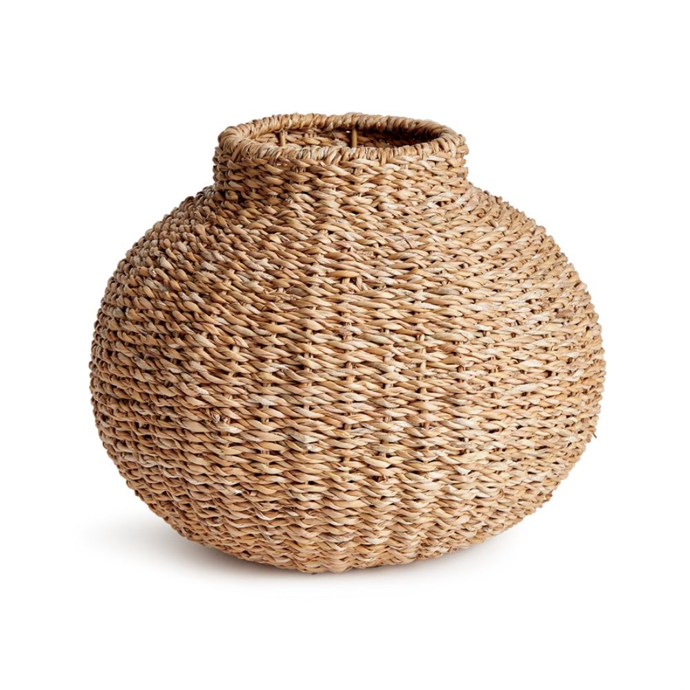 seagrass round vase woven natural organic