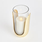 clear gold large hurricane modern candle holder