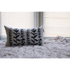 lumbar pillow linen navy block printed eucalyptus branches