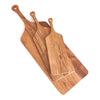 natural serving board set of three handle acacia wood