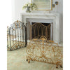 3-panel fireplace screen mesh backed burnished gold ovals