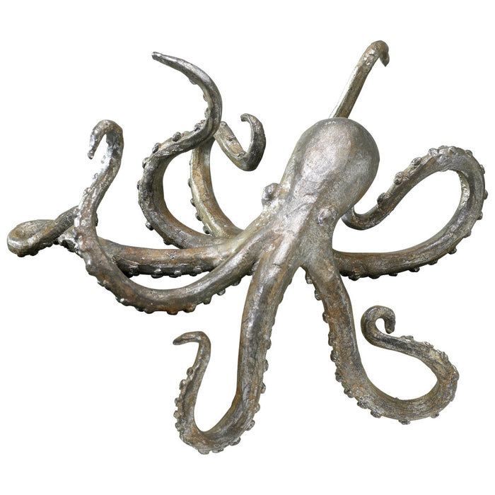 octopus pewter shelf decor cast iron 