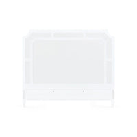 white lacquered frame soft white inset panel headboard 