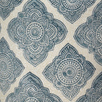 set 2 round canisters lids ethnic pattern indigo crackled off-white
