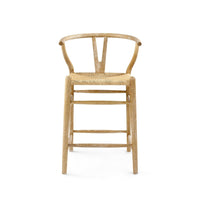 natural oak mid century counter stool rope seat