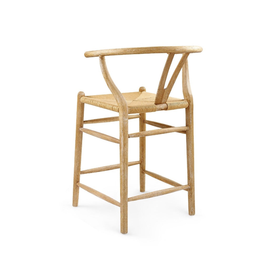 natural oak mid century counter stool rope seat