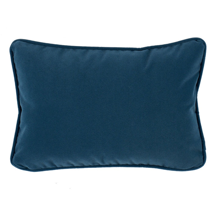 blue velvet lumbar outdoor pillow