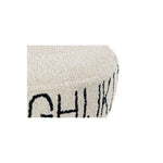cream black round floor pouf alphabet kids decor