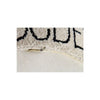 cream black round floor pouf alphabet kids decor