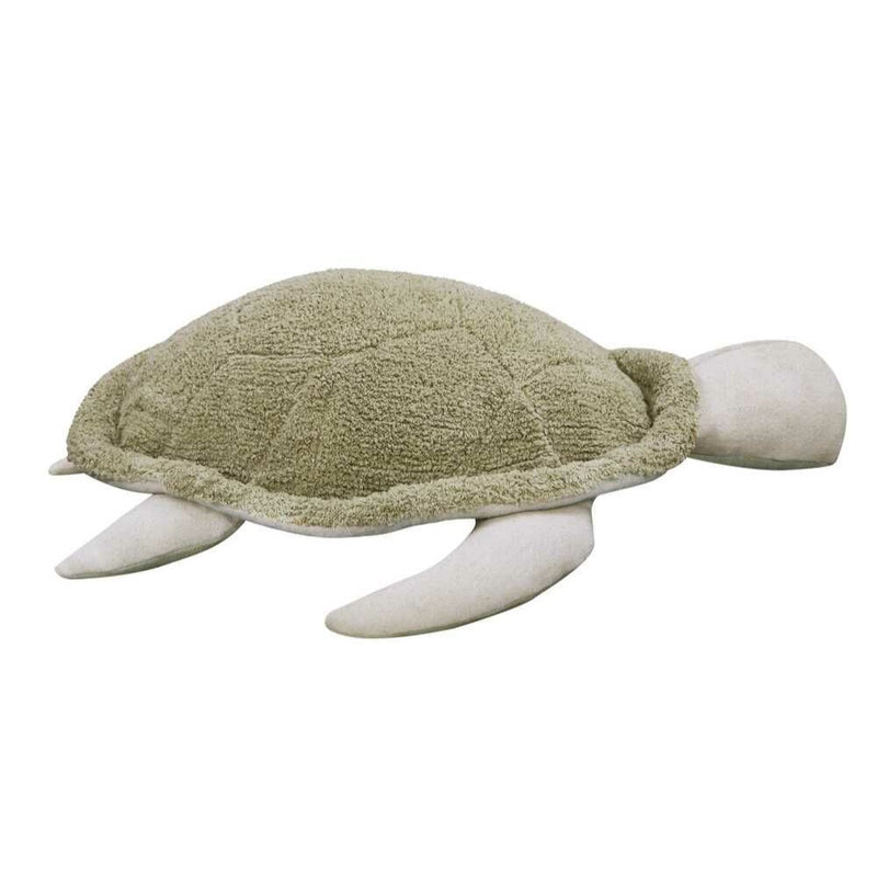 turtle green natural handcrafted woven floor pouf