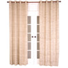 India's Heritage Curtain Panel - Luxury Drapery In Ivory Raw Silk + Brown Threads & Striations Grommets