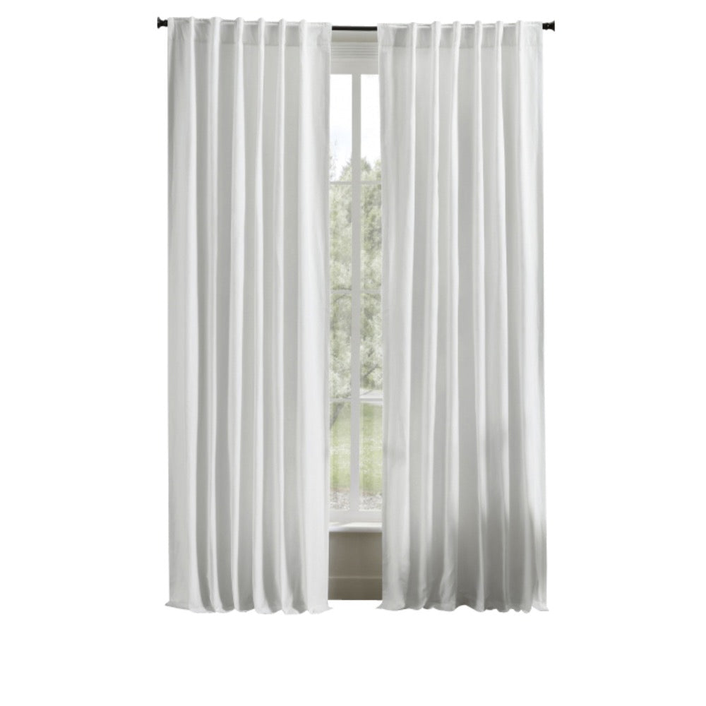 India's Heritage curtain panel drapery white cotton linen grommets