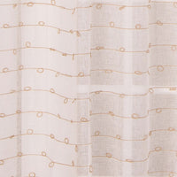 India's Heritage drapery curtain window treatment linen white natural jute knots horizontal rows rod pocket back tabs unlined