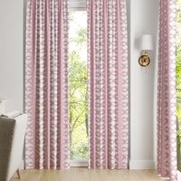Palm Rose Curtain Panels by Laura Park Designs frame your window with soft pink tones and a lush, feminine style.