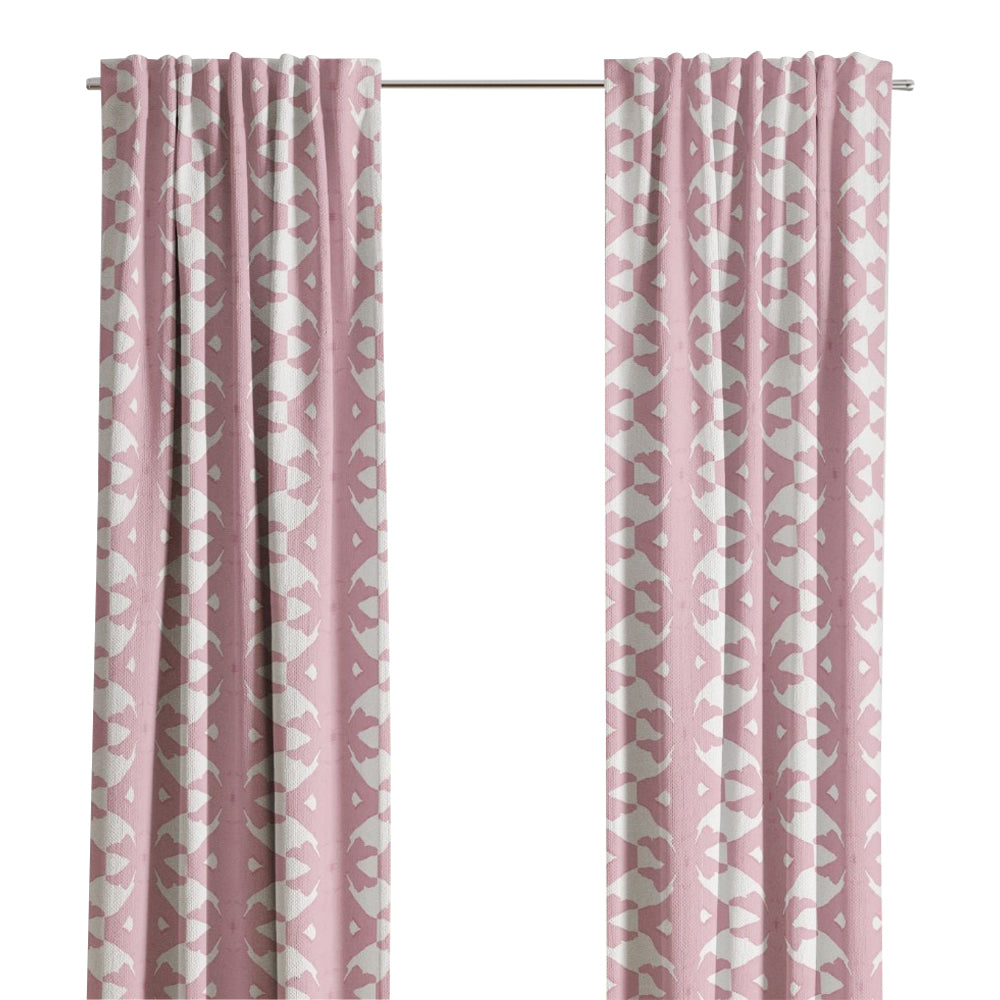 Palm Rose Curtain Panels by Laura Park Designs frame your window with soft pink tones and a lush, feminine style.