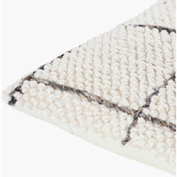 square woven off-white accent pillow black window-pane pattern