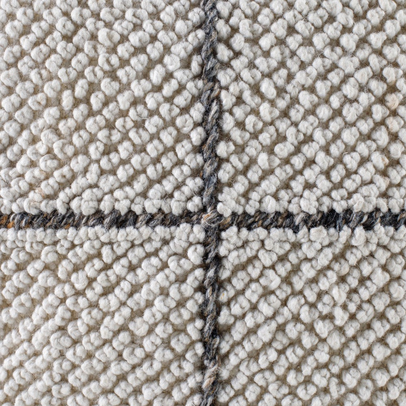 pouf outdoor safe square woven white tan pane pattern