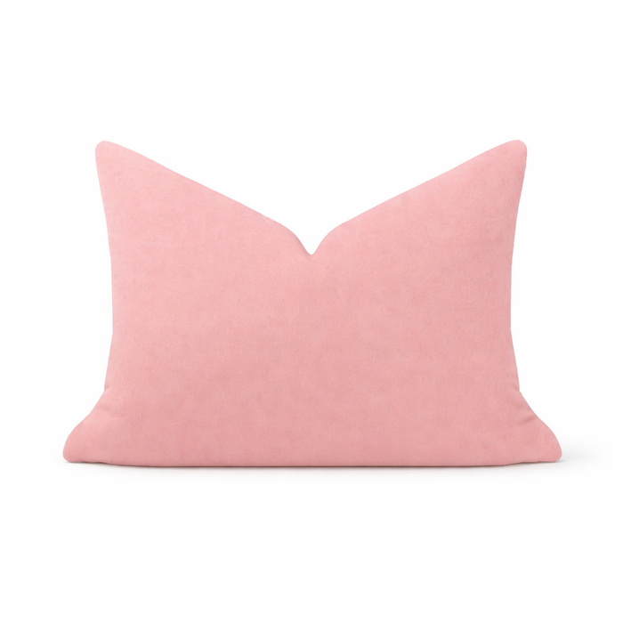 lumbar pillow blush pink velvet
