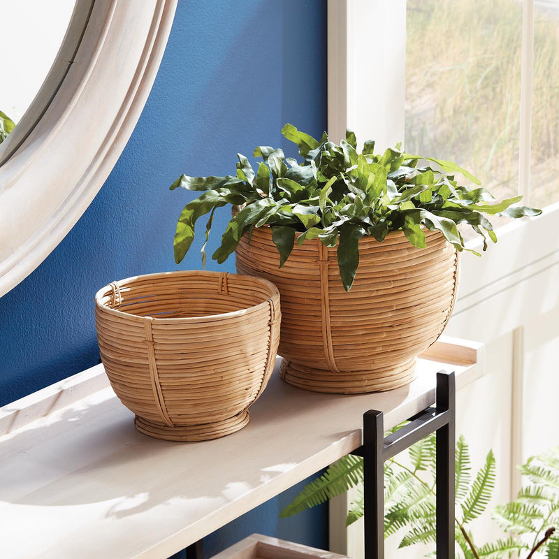 Rattan Footed Bowls (set of 2)