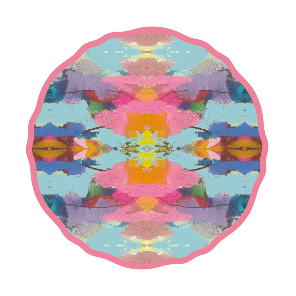 multi watercolor dinner plate melamine bright 