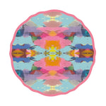 multi watercolor dinner plate melamine bright 