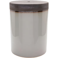 two-toned light dark gray garden stool 
