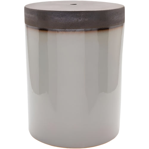 two-toned light dark gray garden stool 