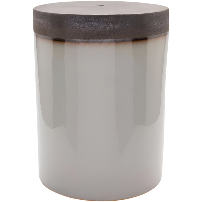 two-toned light dark gray garden stool 
