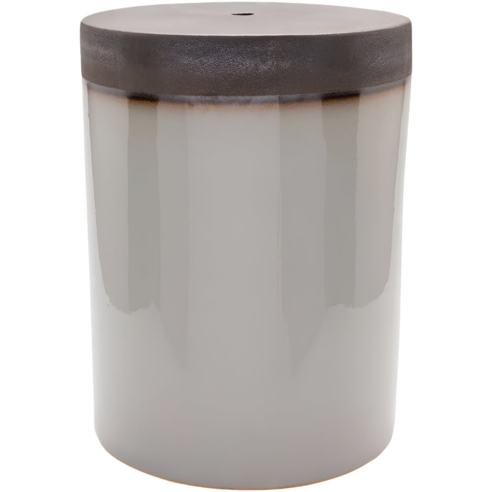 two-toned light dark gray garden stool 